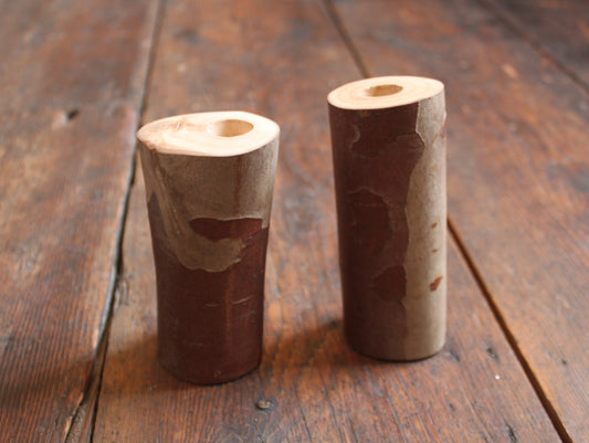 Tall Log Candle Holders by Sam Ayre