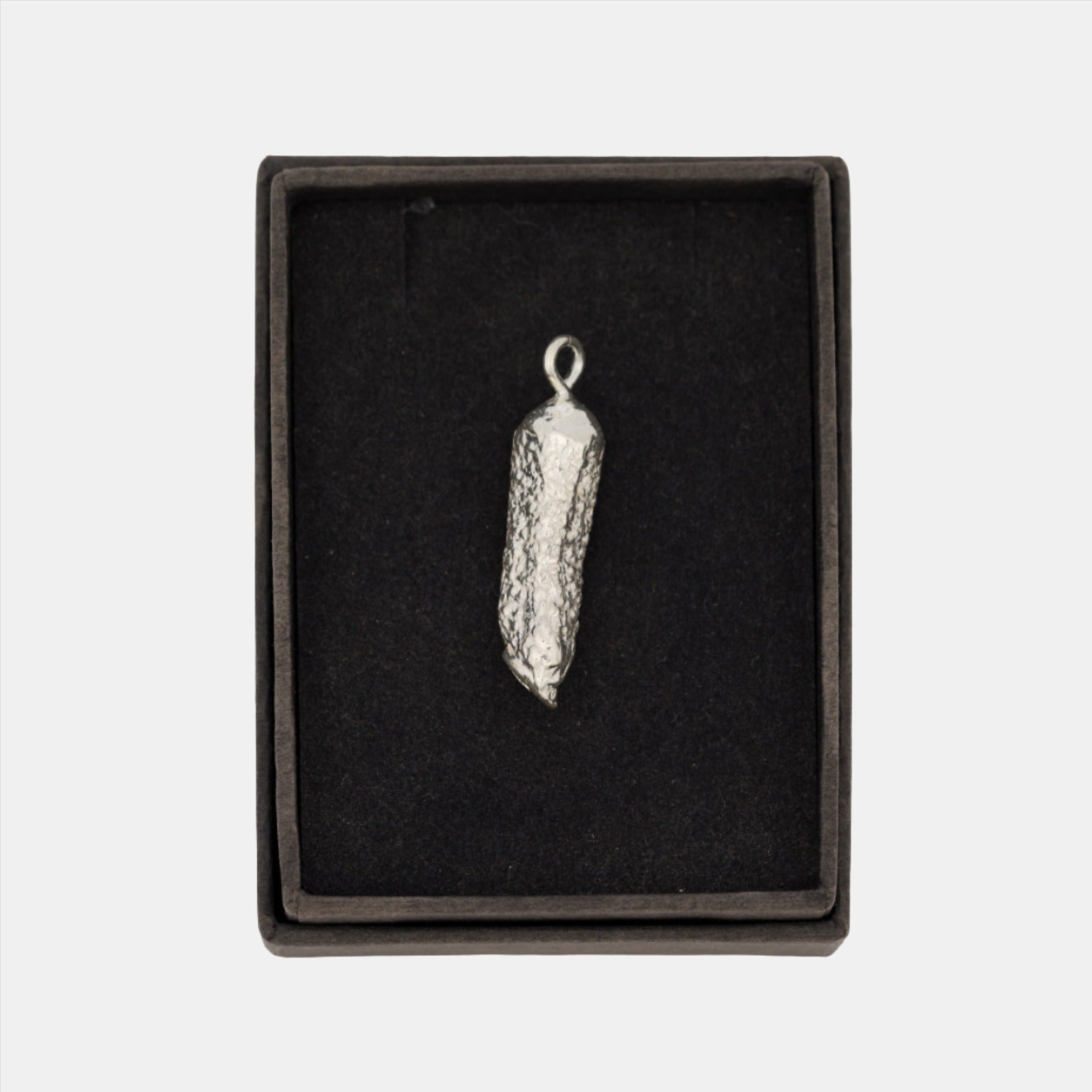 'Cornichons' solid silver pickle pendants by Caitlin Hazell