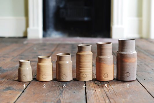 Handmade Blacking Pot by Nigel Hunter in Coral/Taupe