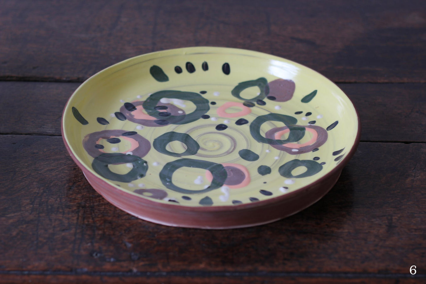 Handmade slipware terracotta plates by Francesca Anfossi (Yellow)