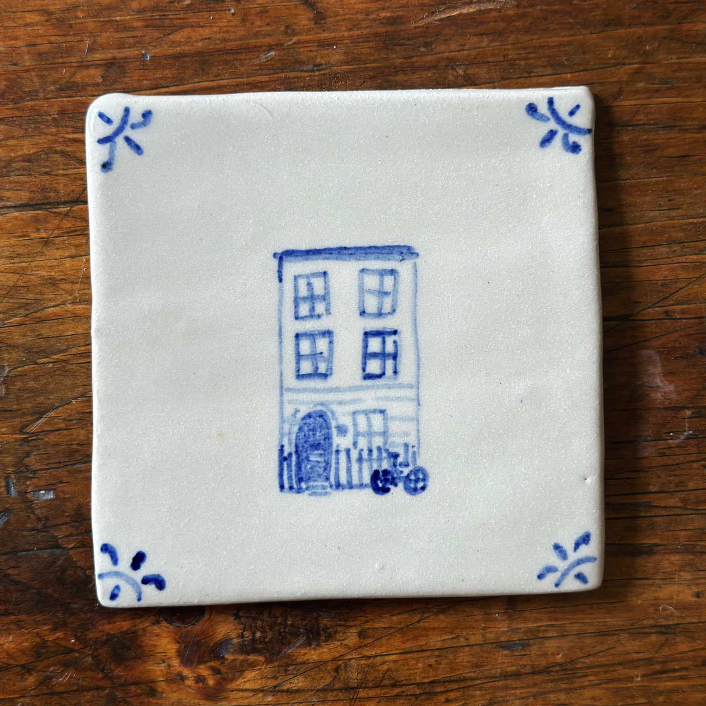 Blue and White Ceramic Tiles by Laura Winstone