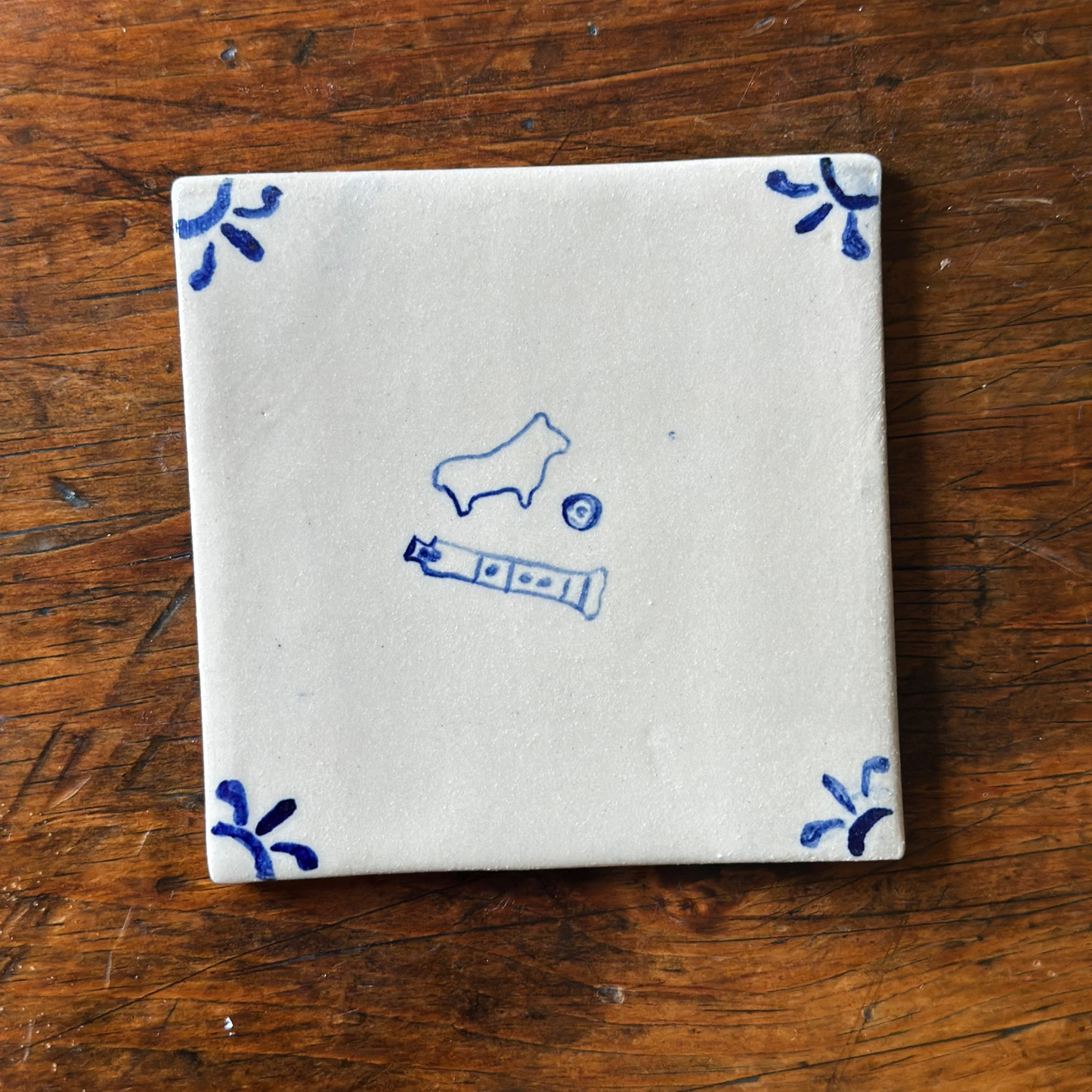 Blue and White Ceramic Tiles by Laura Winstone