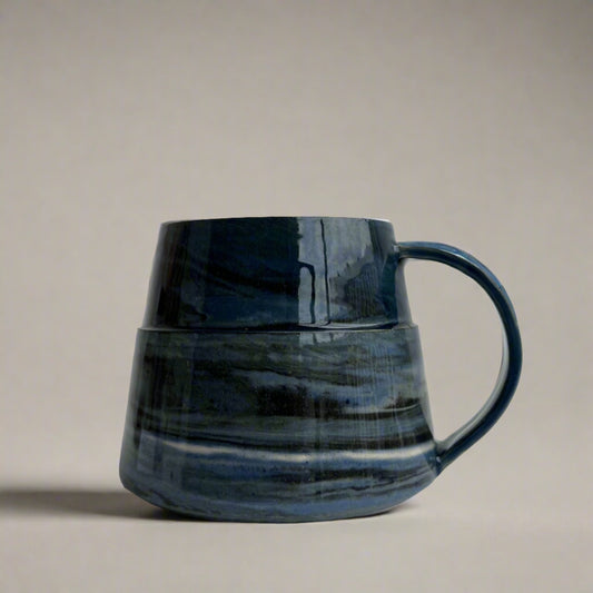 Blue Marbled Glaze Mugs by Janne Meijer
