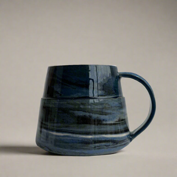 Marbled Blue Glaze Mugs by Janne Meijer