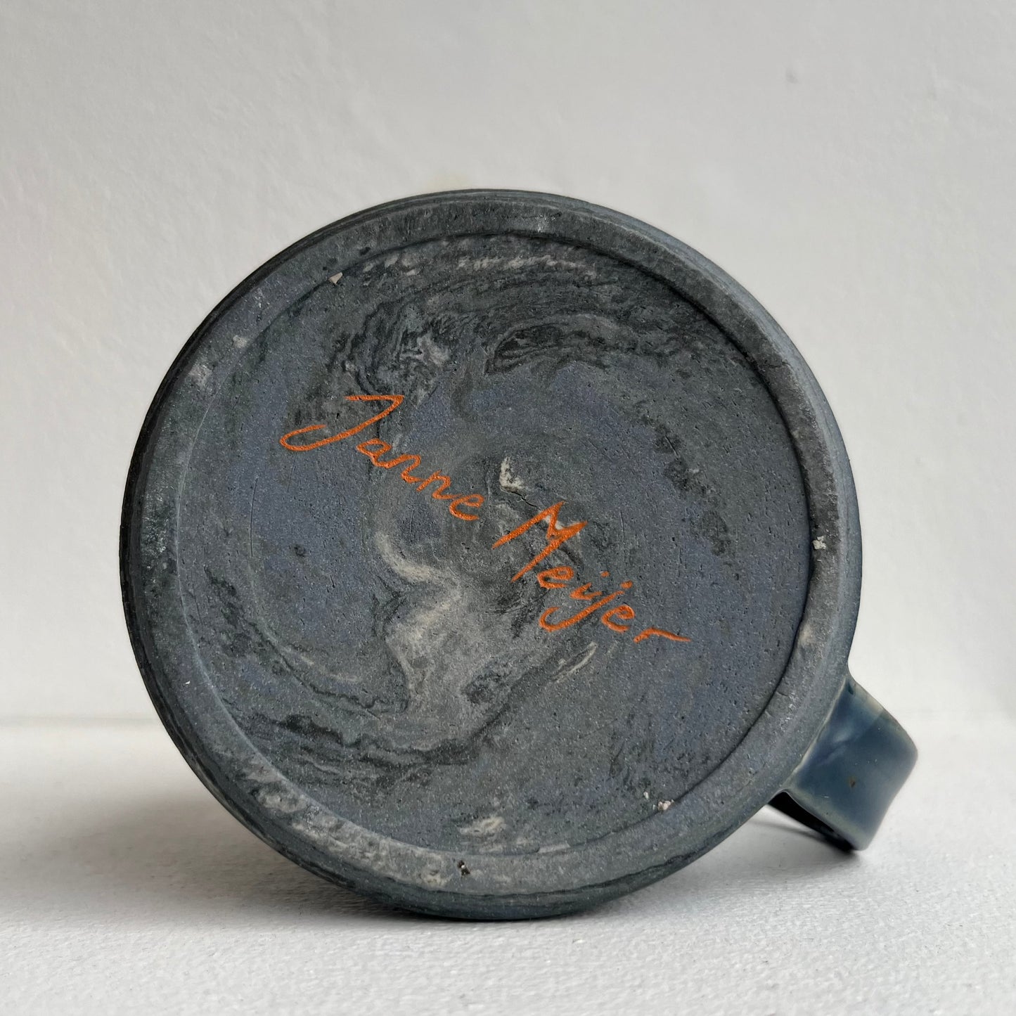 Blue Marbled Glaze Mugs by Janne Meijer