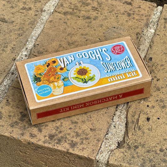 Van Gogh's Sunflower Mini Matchbox Cross Stitch Kit by The Crafty Kit Company