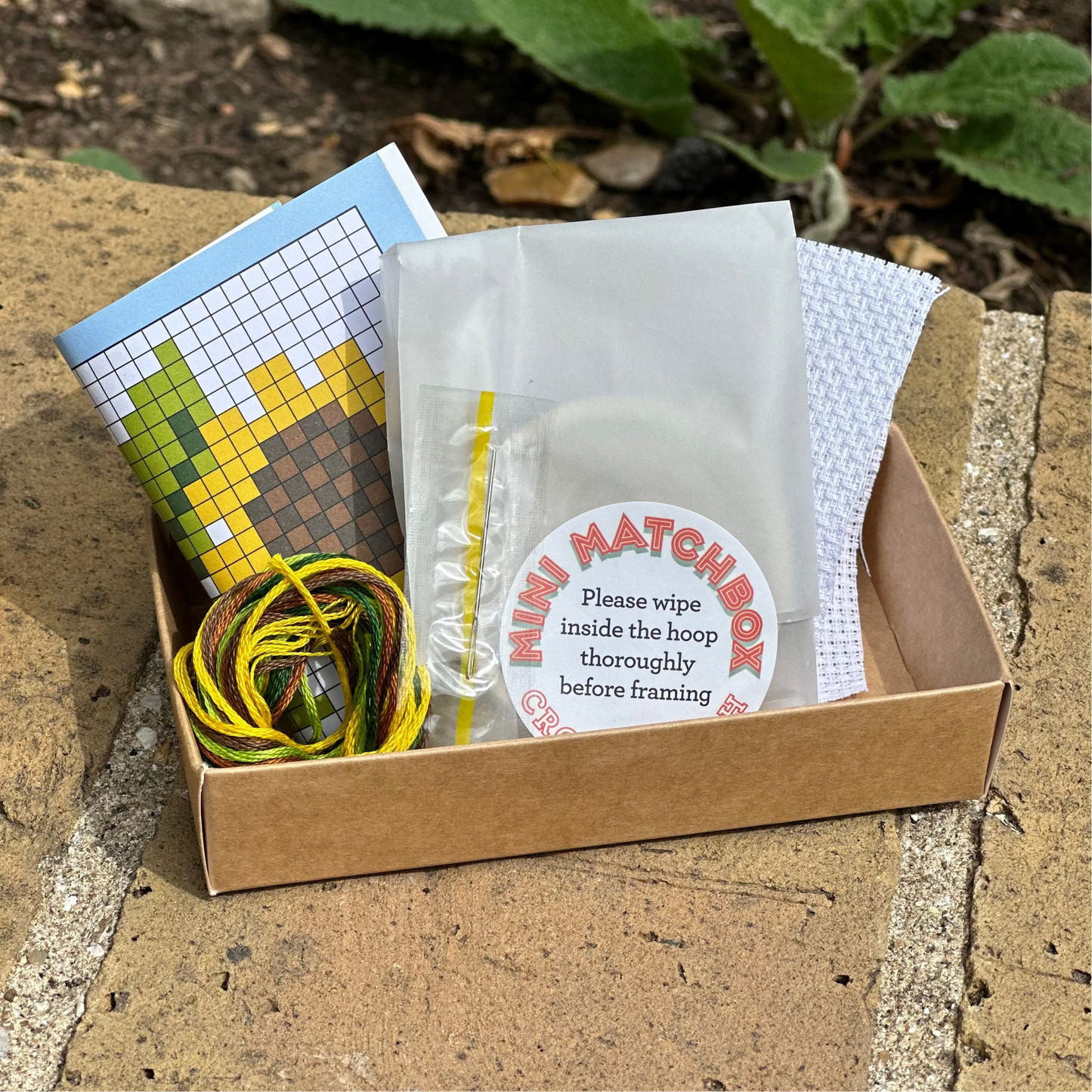 Van Gogh's Sunflower Mini Matchbox Cross Stitch Kit by The Crafty Kit Company