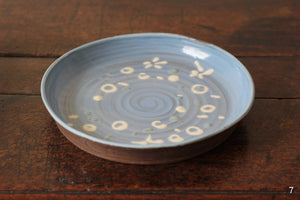 Handmade slipware terracotta plates by Francesca Anfossi (Blue)
